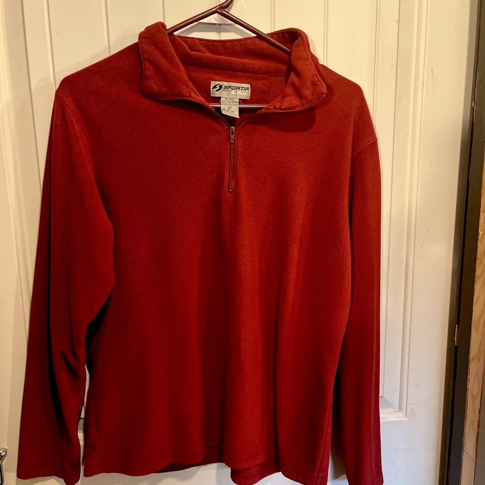Women’s large red light-weight fleece sweater